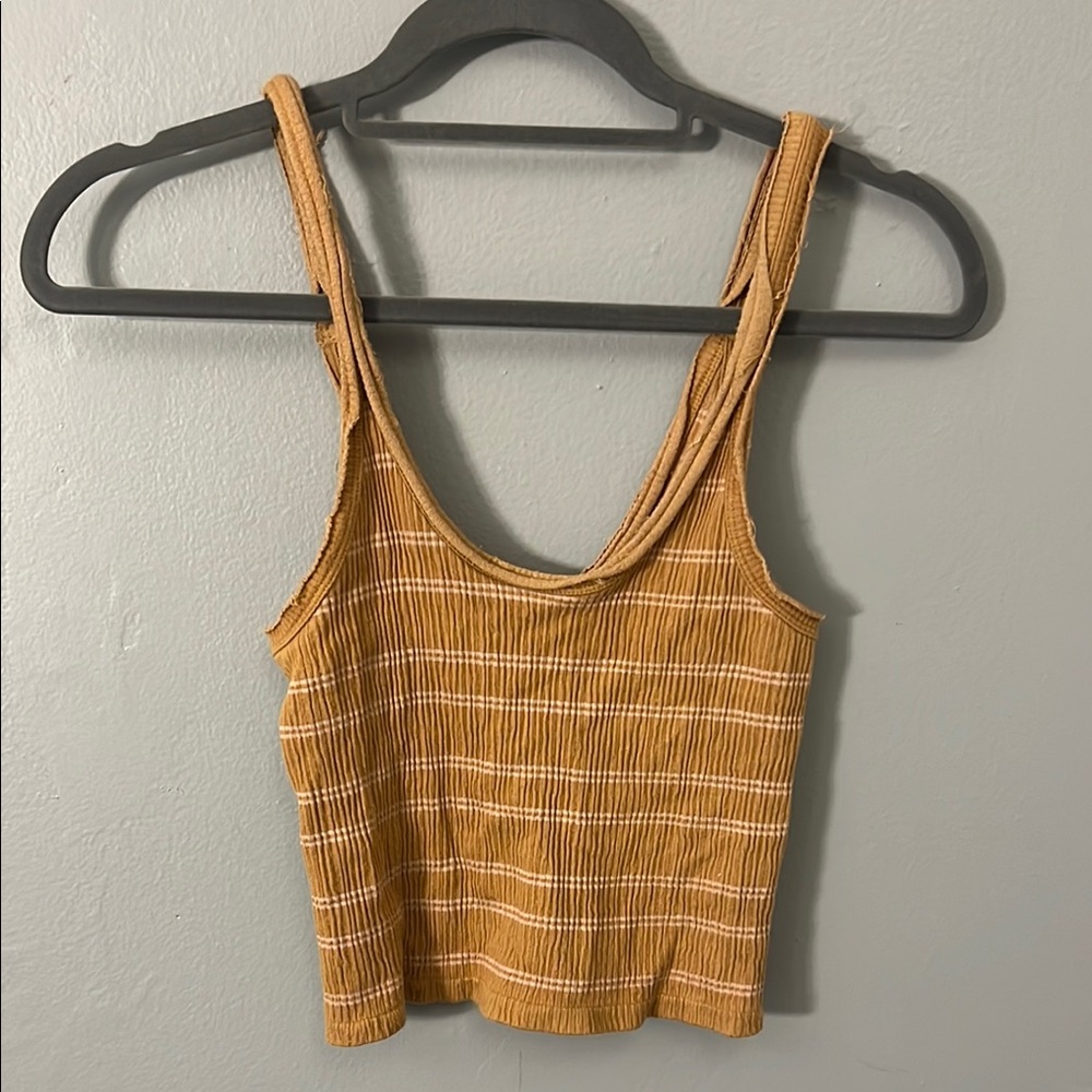 Urban outfitters Striped Mustard Yellow Top